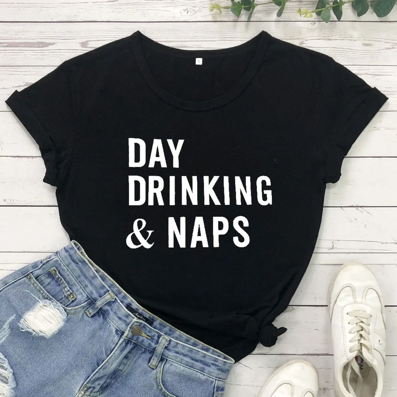 Day Drinking Naps Yellow Cotton T-Shirt - Image 2