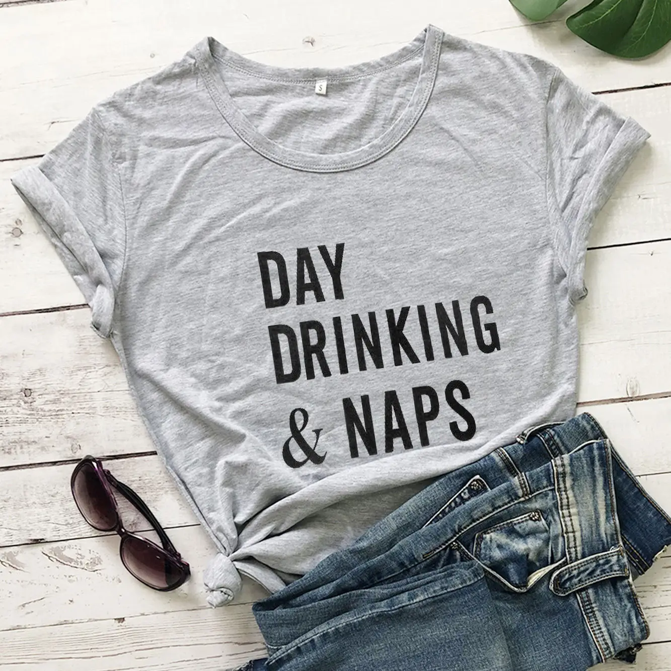 Day Drinking Naps Yellow Cotton T-Shirt - Image 3
