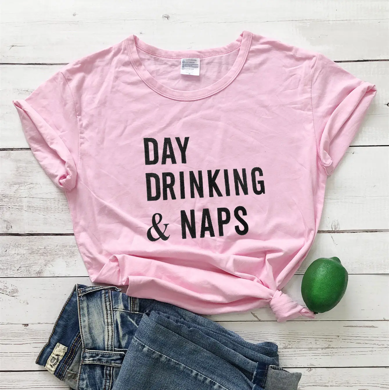 Day Drinking Naps Yellow Cotton T-Shirt - Image 6