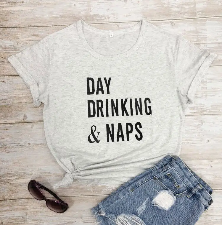Day Drinking Naps Yellow Cotton T-Shirt - Image 8