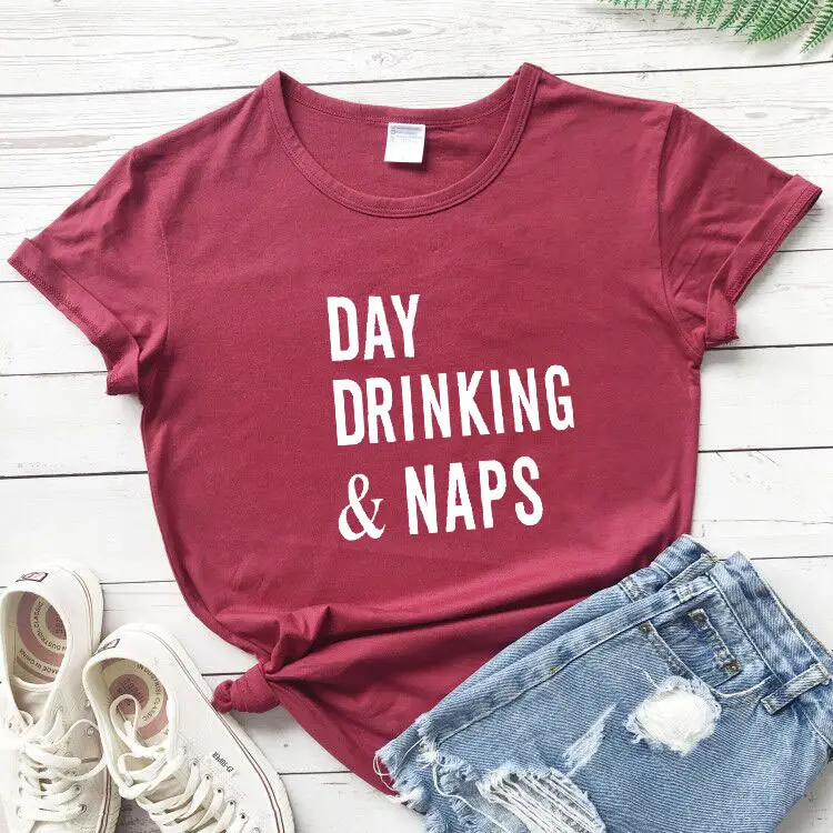 Day Drinking Naps Yellow Cotton T-Shirt - Image 9