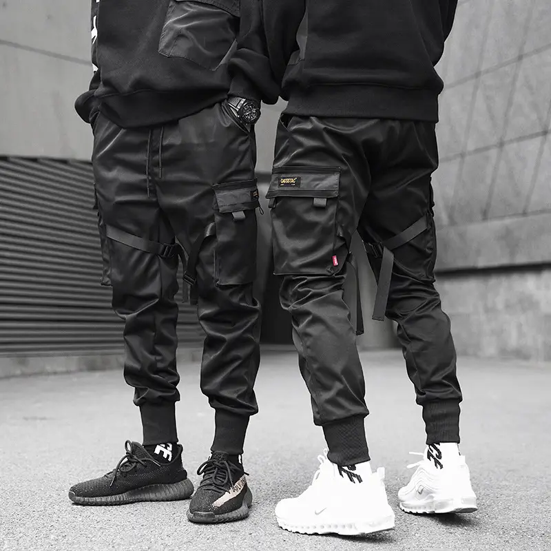 Men Black Tactical Cargo Pants Ankle Length