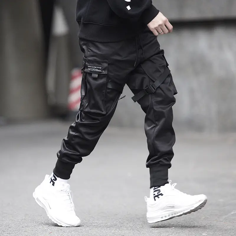 Men Black Tactical Cargo Pants Ankle Length