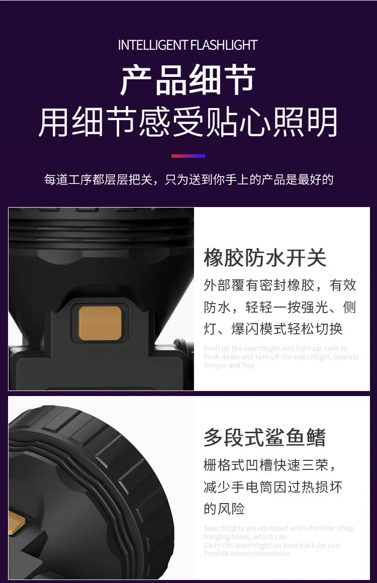 Rechargeable LED Headlamp Long Range Outdoor Use — feature 26