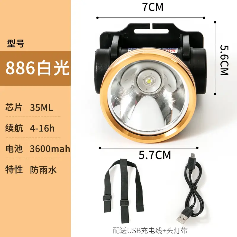 Rechargeable LED Headlamp Long Range Outdoor Use - Image 3