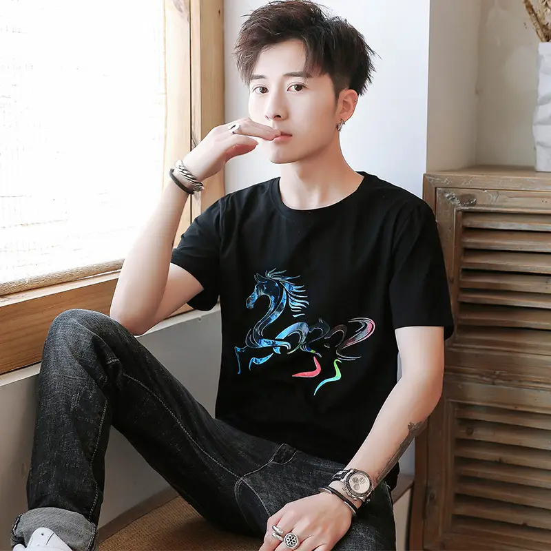 Men's Graphic Print T-Shirt White Summer 2020