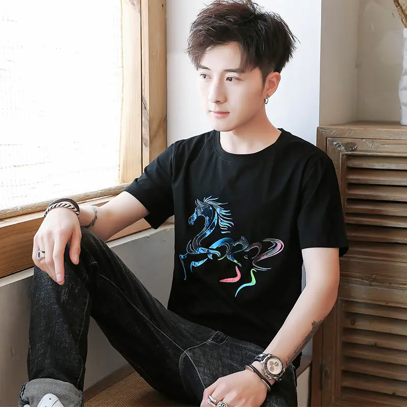 Men's Graphic Print T-Shirt White Summer 2020