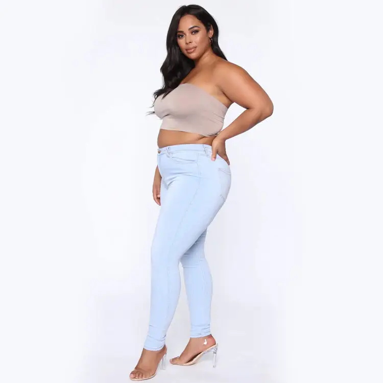High Stretch Denim Leggings Women Large Size - Image 6