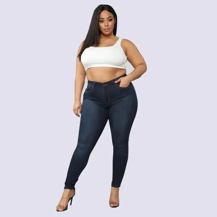 High Stretch Denim Leggings Women Large Size - Image 2
