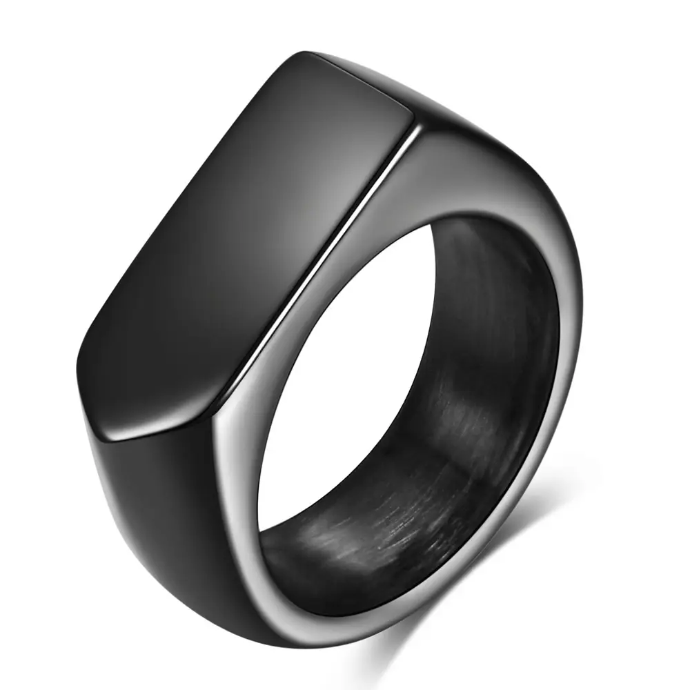 9mm Smooth Rhombus Stainless Steel Ring - Image 7