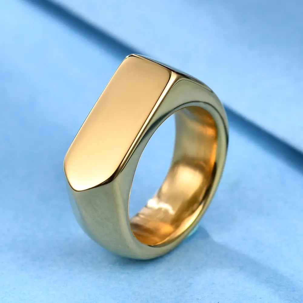 9mm Smooth Rhombus Stainless Steel Ring — feature 10