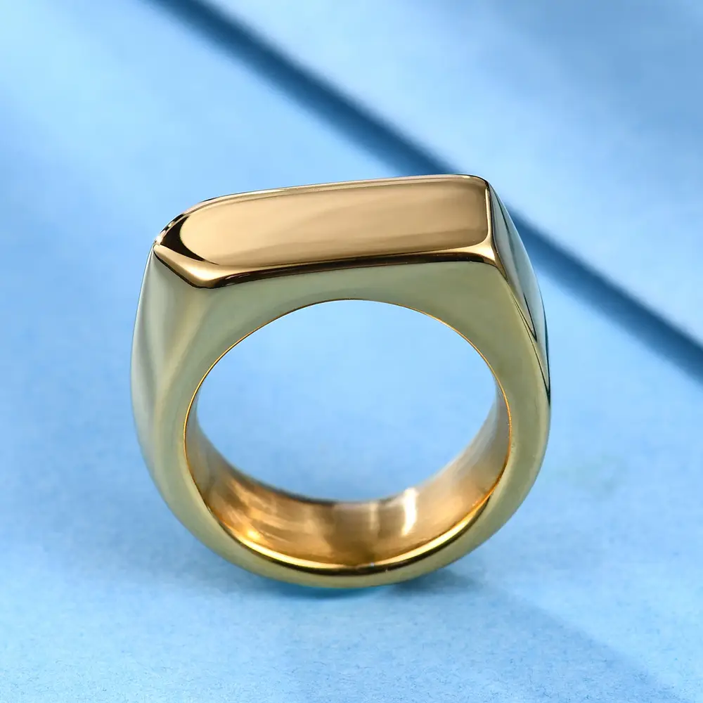 9mm Smooth Rhombus Stainless Steel Ring — feature 11