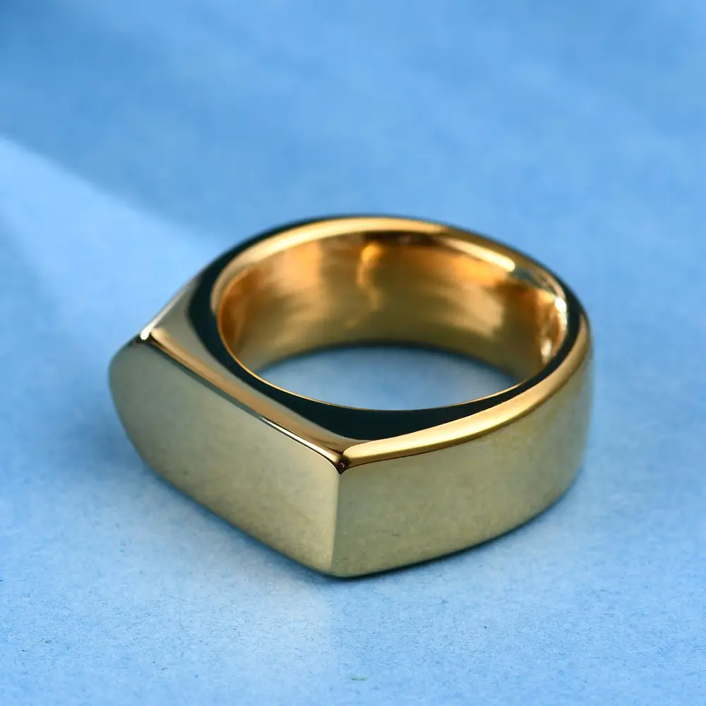 9mm Smooth Rhombus Stainless Steel Ring — feature 12