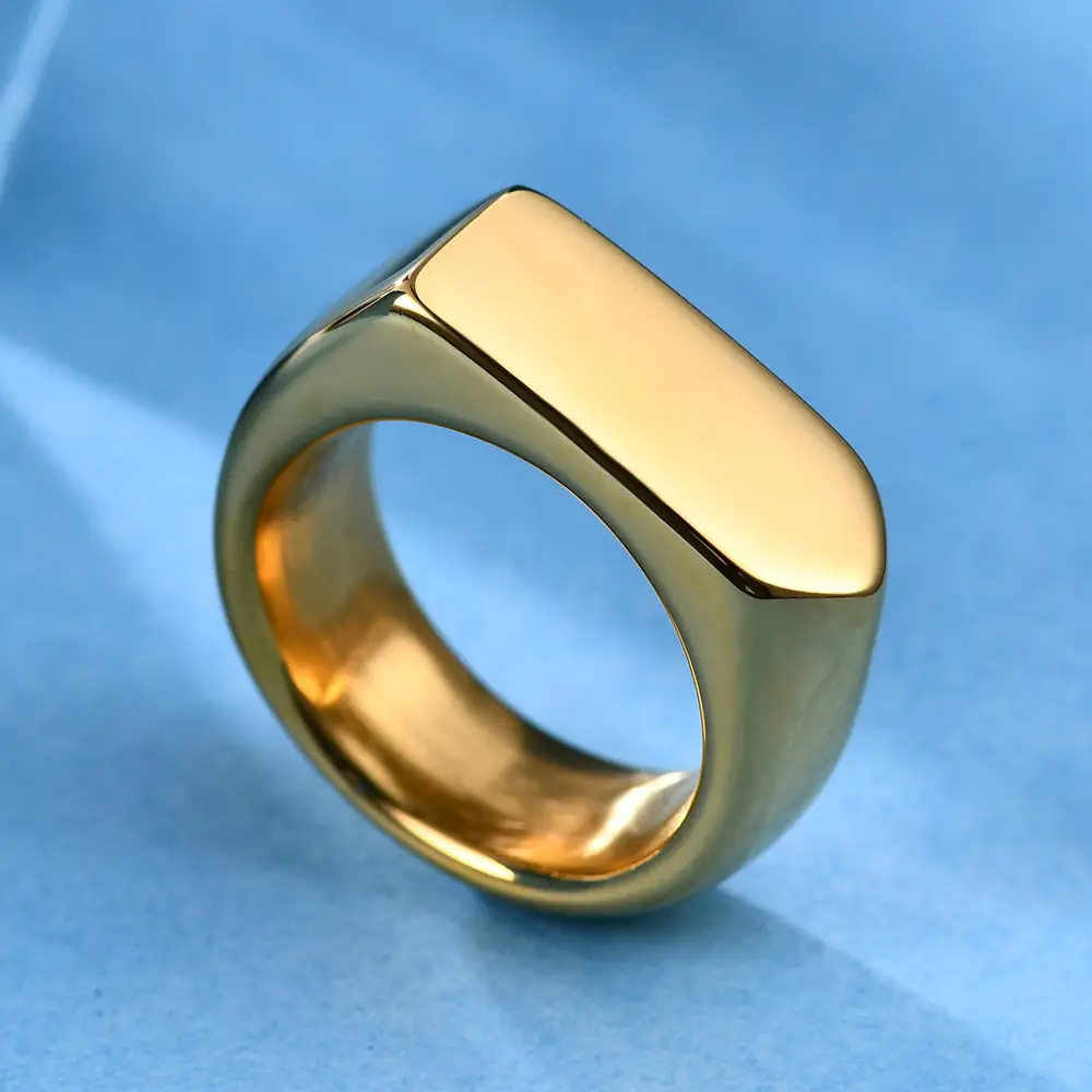 9mm Smooth Rhombus Stainless Steel Ring — feature 13
