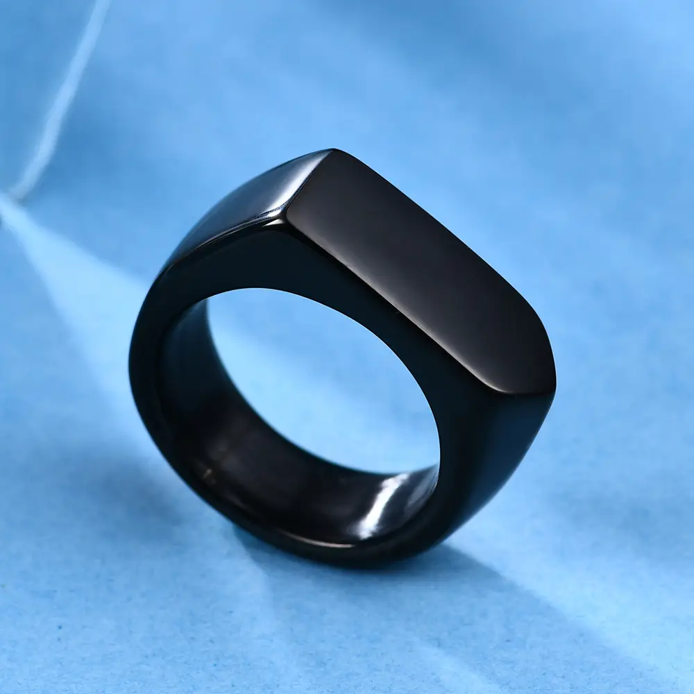 9mm Smooth Rhombus Stainless Steel Ring — feature 14