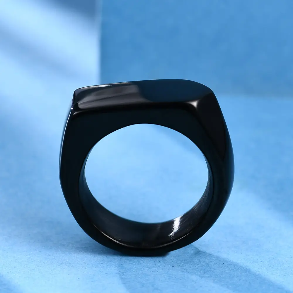 9mm Smooth Rhombus Stainless Steel Ring — feature 16