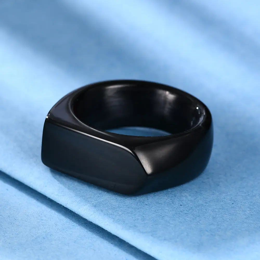 9mm Smooth Rhombus Stainless Steel Ring — feature 17