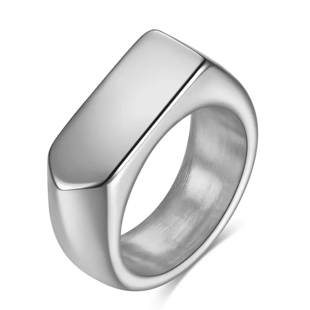 9mm Smooth Rhombus Stainless Steel Ring — feature 5