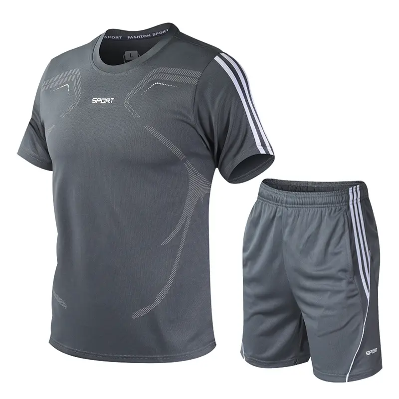 Men Blue Black Sports Suit Large Running Training