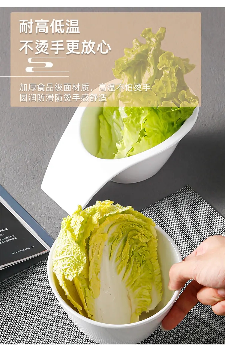 White Melamine Vegetable Bucket Bowl 12.5cm High — feature 10