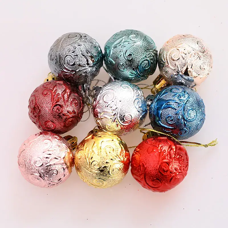 New Cross-Border Christmas Balls 12Pcs 9 Colors