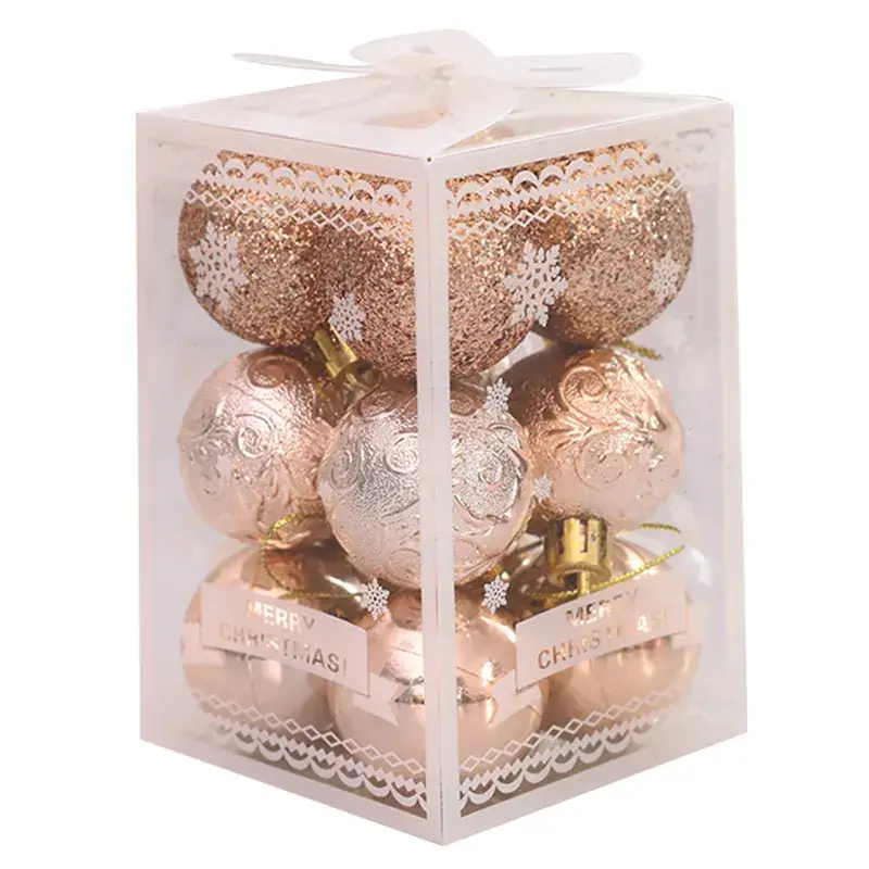 New Cross-Border Christmas Balls 12Pcs 9 Colors