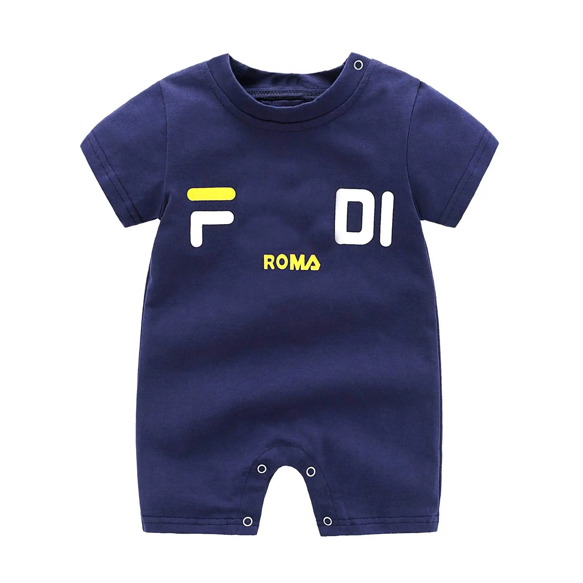 Baby FIO Roma Printed Cotton Jumpsuit White - Image 2
