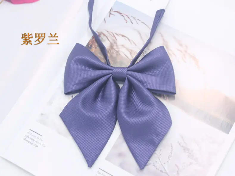 Purple Ribbon Bow Tie for Women with Angled Design - Image 12