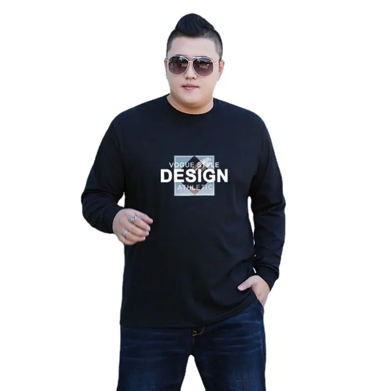 Men Cotton Long Sleeve T-Shirt Navy Blue Design Print - Image 11