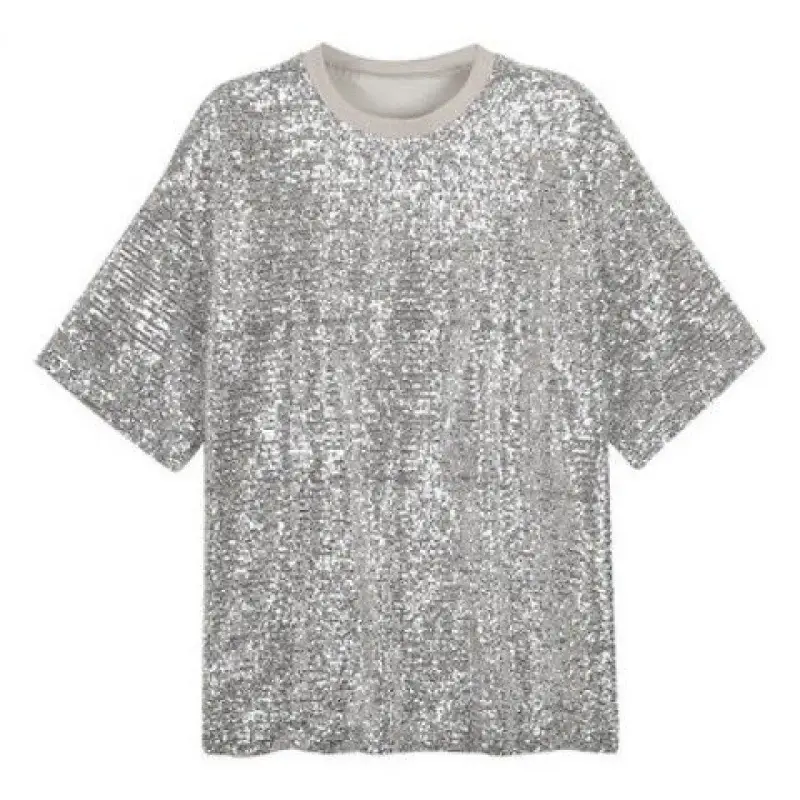 2024 Sequined Bling T-Shirt Women Loose Fit Casual - Image 7