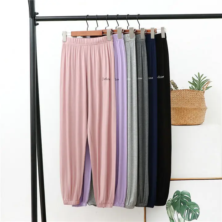 Gray Modal Loose Pants Summer Lounge Pants - Image 10