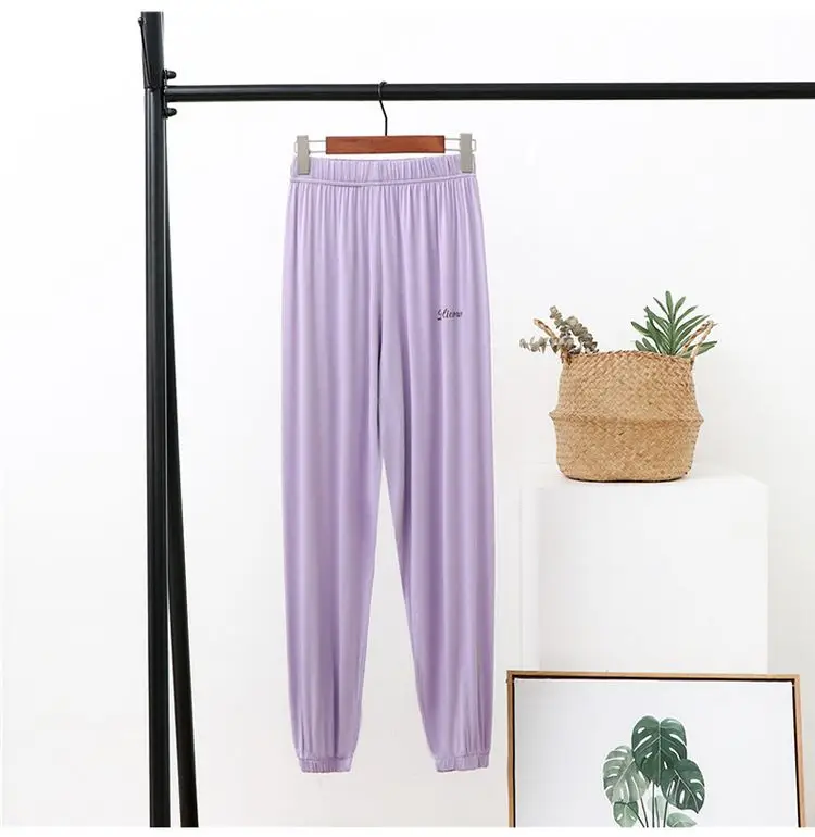Gray Modal Loose Pants Summer Lounge Pants — feature 13