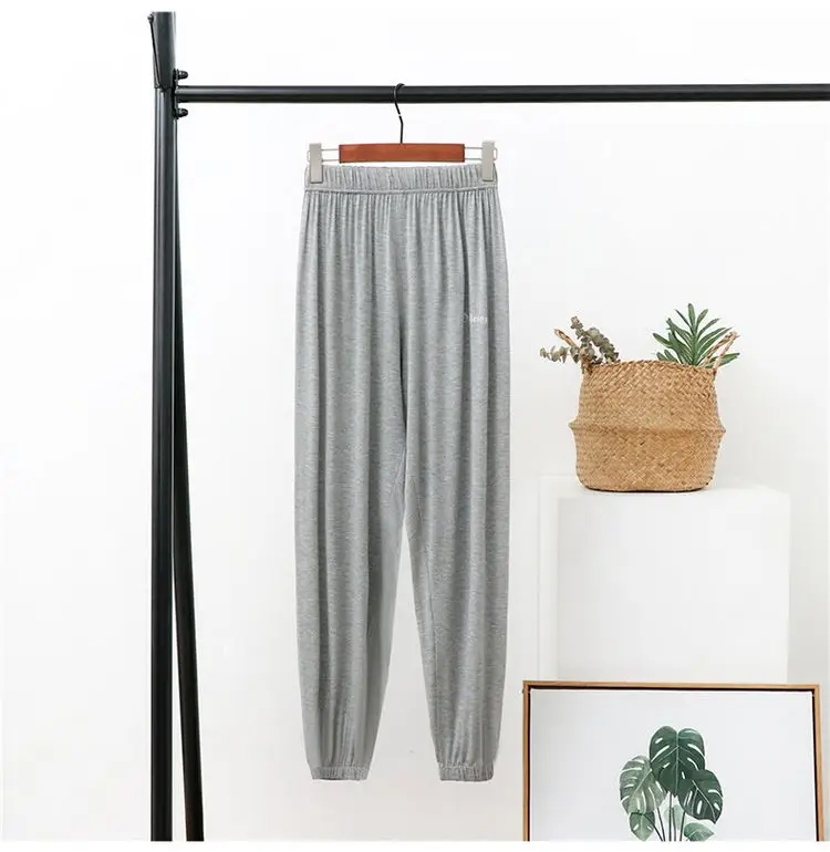 Gray Modal Loose Pants Summer Lounge Pants — feature 14