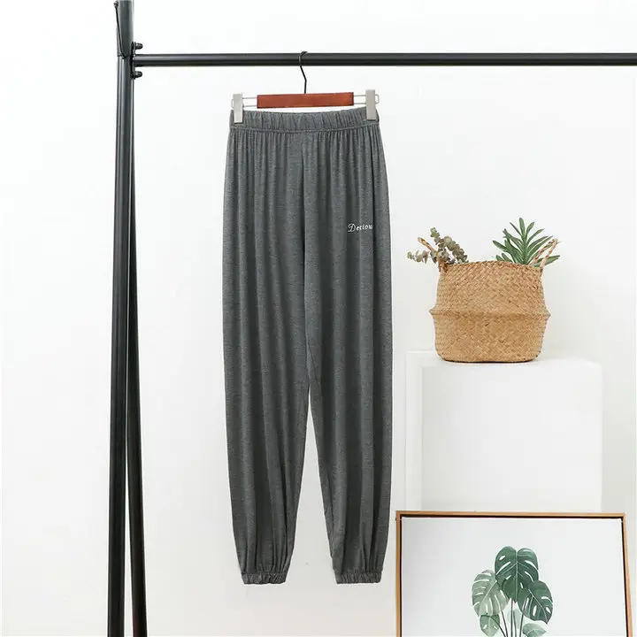 Gray Modal Loose Pants Summer Lounge Pants - Image 4