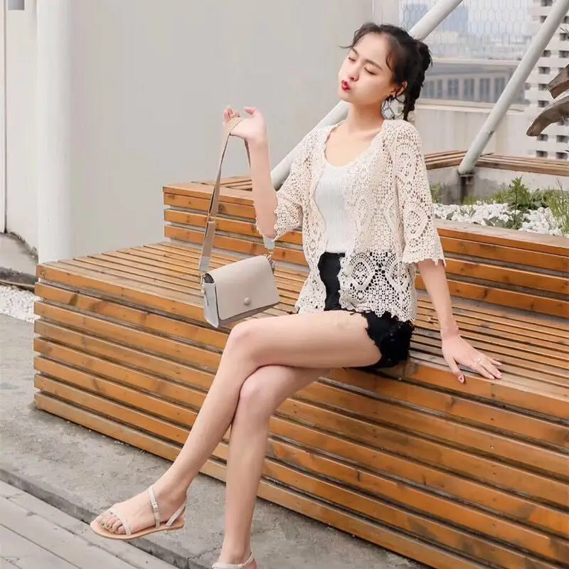 New Summer Lace Cardigan Sun Protection 3Q Sleeve