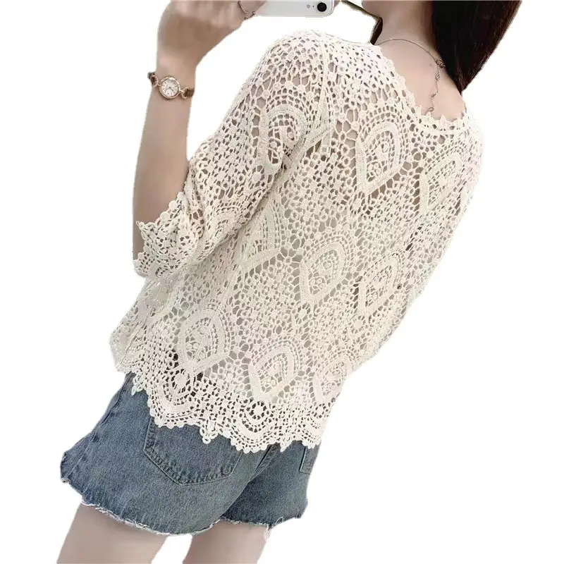 New Summer Lace Cardigan Sun Protection 3Q Sleeve