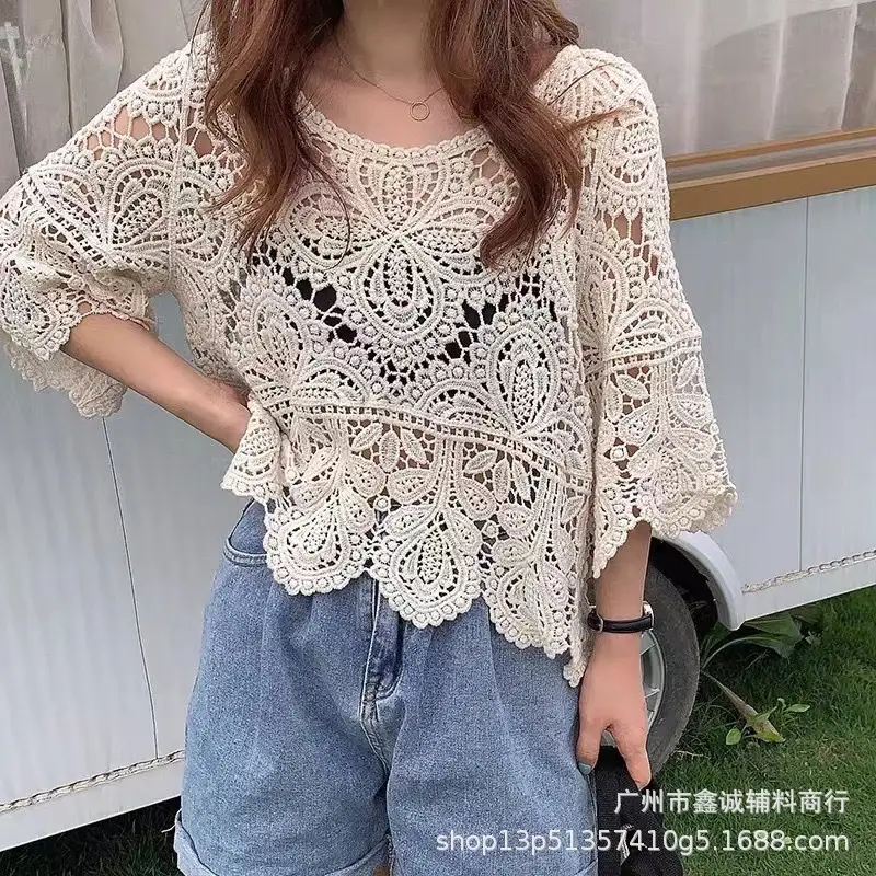 New Summer Lace Cardigan Sun Protection 3Q Sleeve