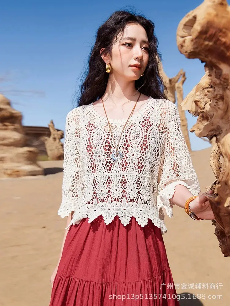 New Summer Lace Cardigan Sun Protection 3Q Sleeve