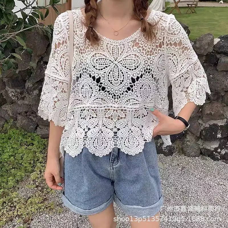 New Summer Lace Cardigan Sun Protection 3Q Sleeve