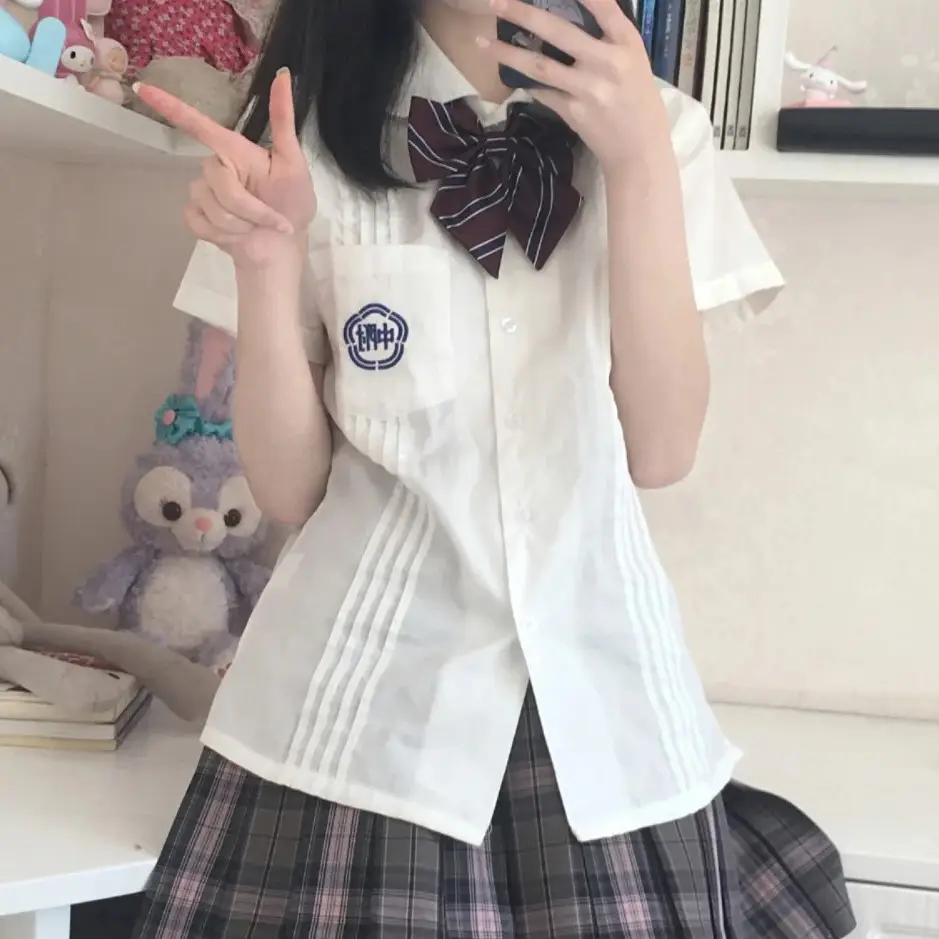 Taiwan Normal University School Uniform White Embroidered Shirt - Image 5
