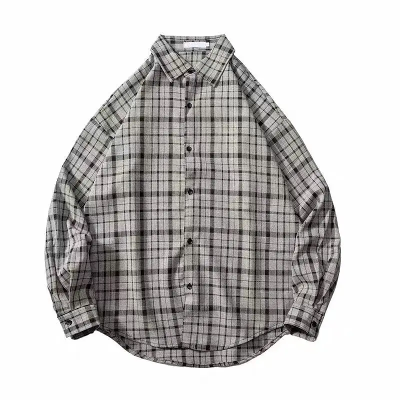 Men's Long Sleeve Plaid Shirt Korean Casual Wear - Image 6