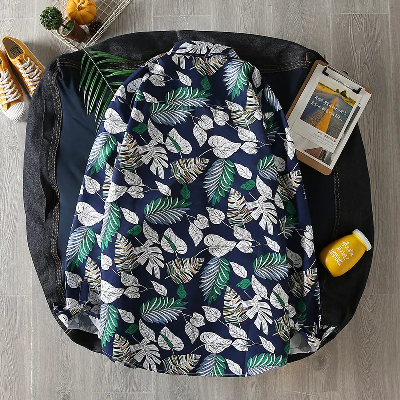 Men's Korean Style Floral Backpack with Long Sleeve Shirt - Image 6