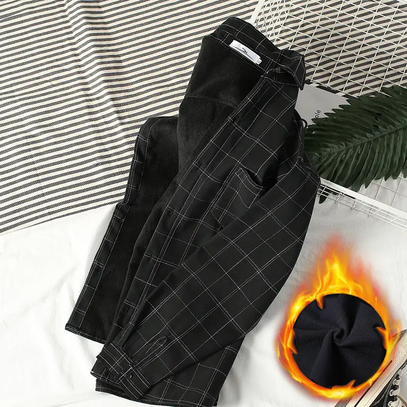 Men's Black Plaid Fleece Long Sleeve Winter Shirt - Image 4