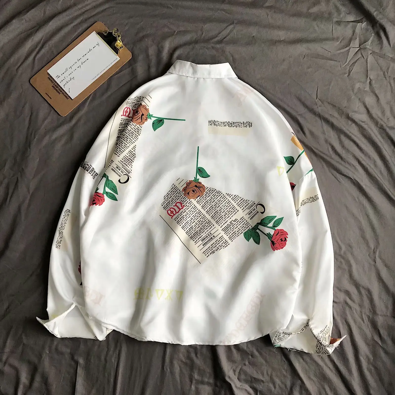 Men's Black Printed Long Sleeve Shirt 2020 Summer