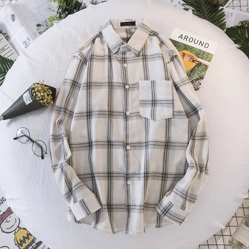 Autumn Plaid Long Sleeve Boys Coat Black Green White - Image 6