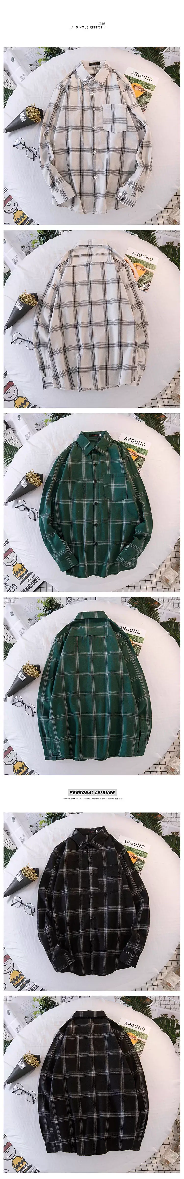 Autumn Plaid Long Sleeve Boys Coat Black Green White — feature 4
