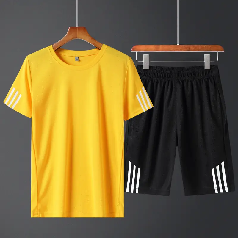 Men Crossbody Sports Suit Navy Blue Three Stripe Large - Image 9