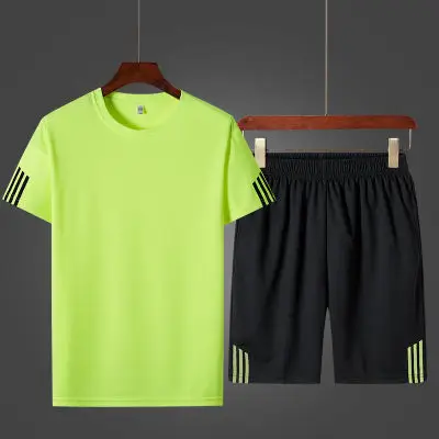 Men Crossbody Sports Suit Navy Blue Three Stripe Large - Image 4