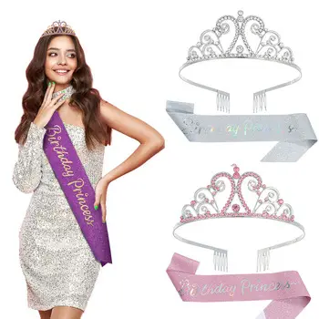 European American Vintage Rhinestone Bridesmaid Hairband 17cm — feature 11