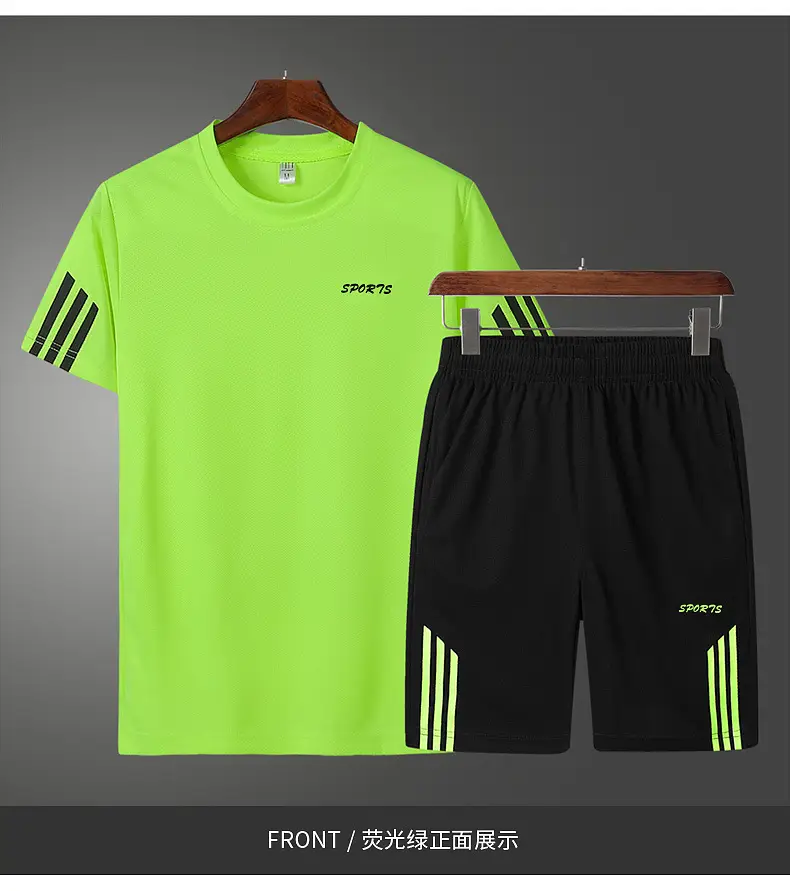 Men 3-Stripe Grey Sports Suit Summer Running Shorts — feature 14